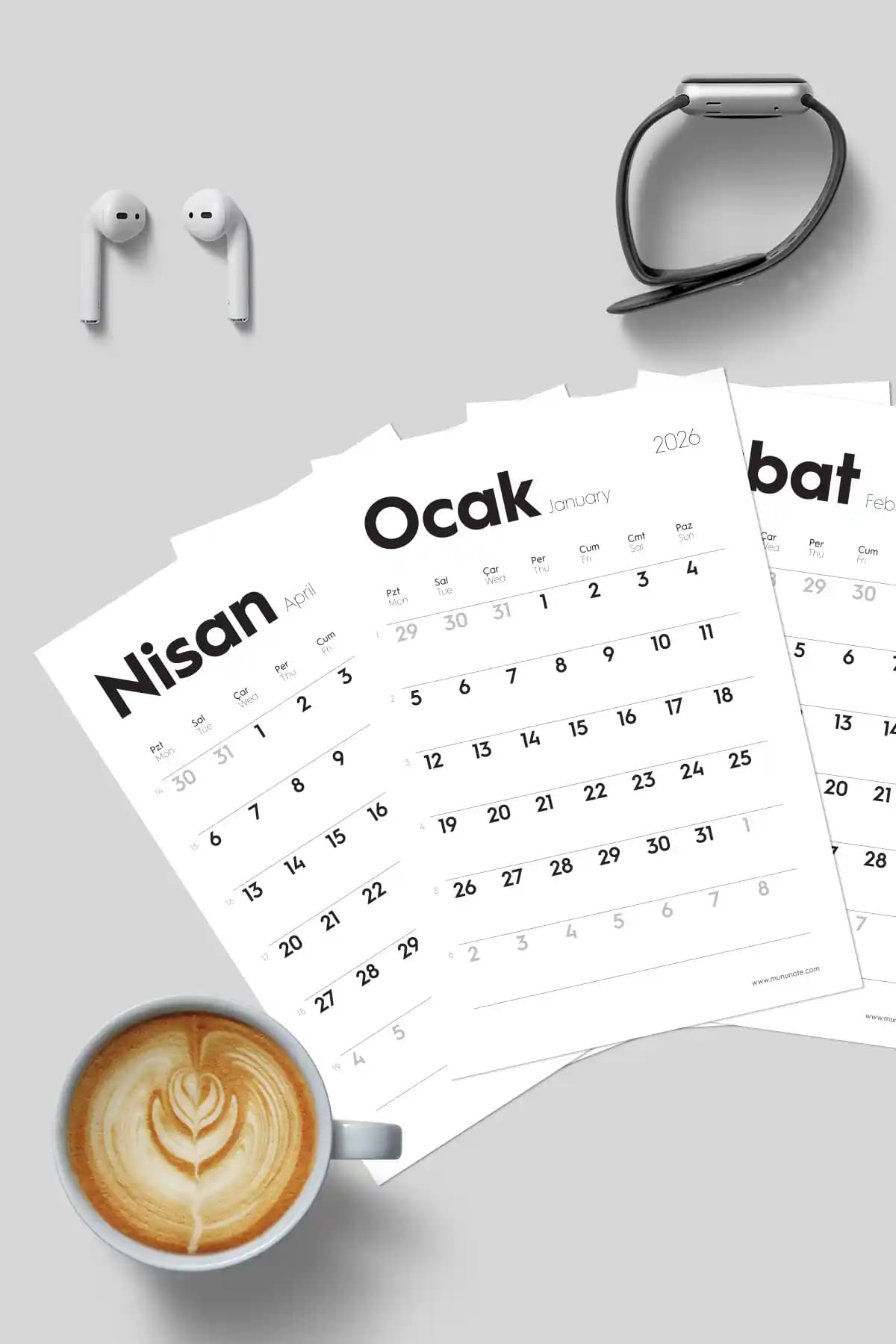 Munu Note Munucal S 2026 Masa Takvimi Yaprakları Detaylı İnceleme ve Özellikler