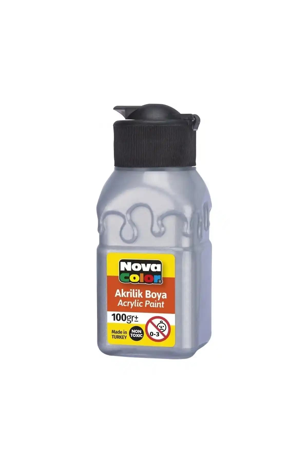 Nova Color Gümüş Renkli Akrilik Boya 100 cc, Dekoratif ve Sanatsal Projeler İçin Uygun