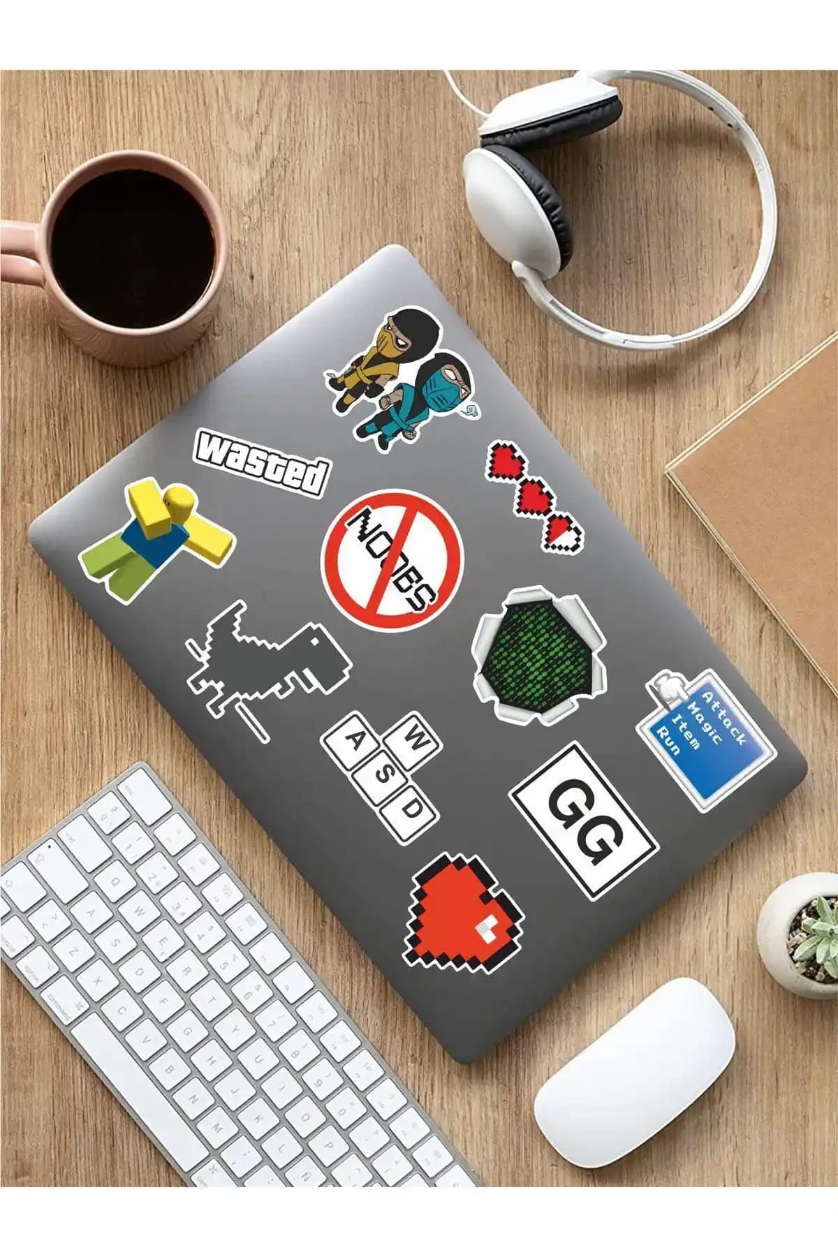 Oyun Temalı AR Sticker Seti: Dayanıklı ve Kolay Uygulanan Laptop ve Tablet Dekorasyonu