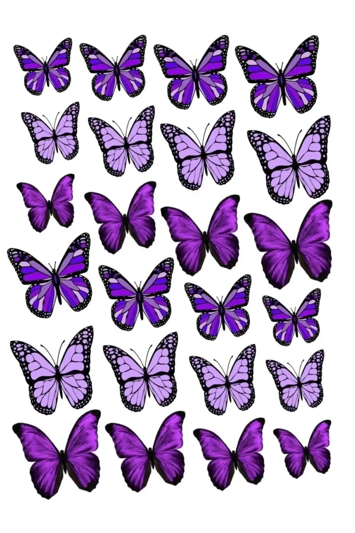 Parti Furyası Mor Kelebek Pasta Süsleri Renkli ve Dayanıklı Dekorasyon Ürünü