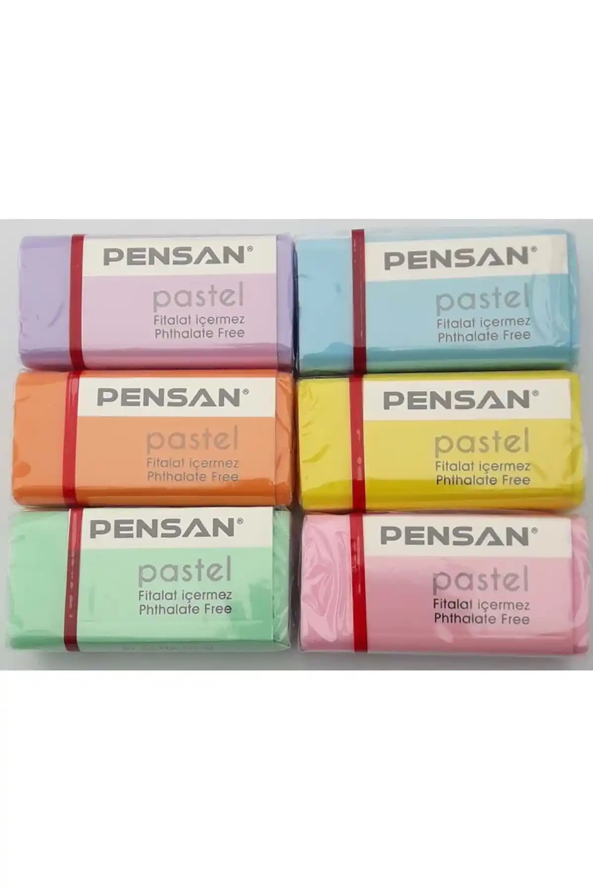 Pensan Pastel Renkler Silgi 6'lı Set: Renkli ve İşlevsel Okul ve Ofis Malzemeleri