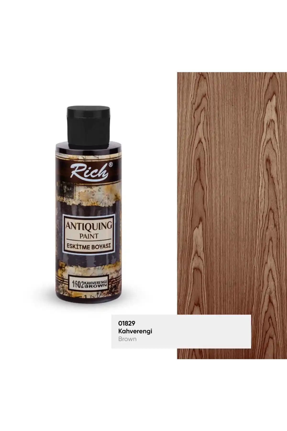 Rich Eskitme Boyası Kahverengi 120cc Doğal ve Estetik Görünüm Sağlayan Yarı Transparan Boya