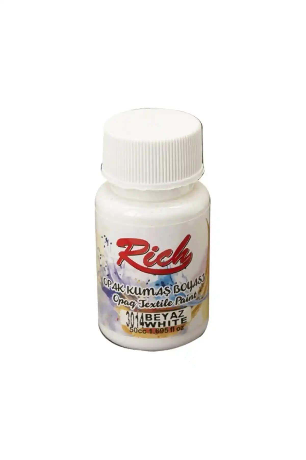 Rich RİCH Kumaş Boyası 50cc Beyaz Kalıcı ve Yumuşak Dokunuşlu Kumaş Boyası