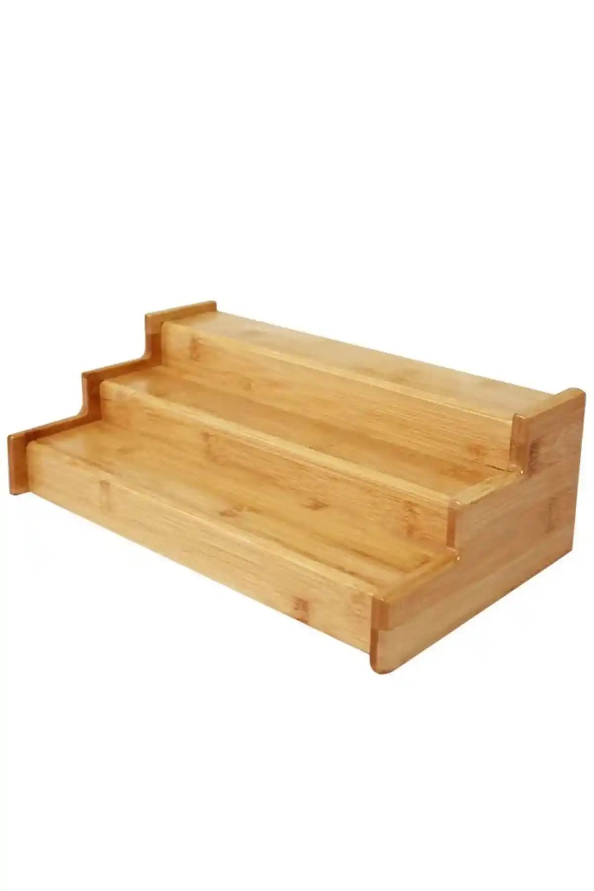 Rossel Premium 3 Katlı Bambu Stand C-11 MİEN-428 ile Şık ve Fonksiyonel Depolama Çözümü