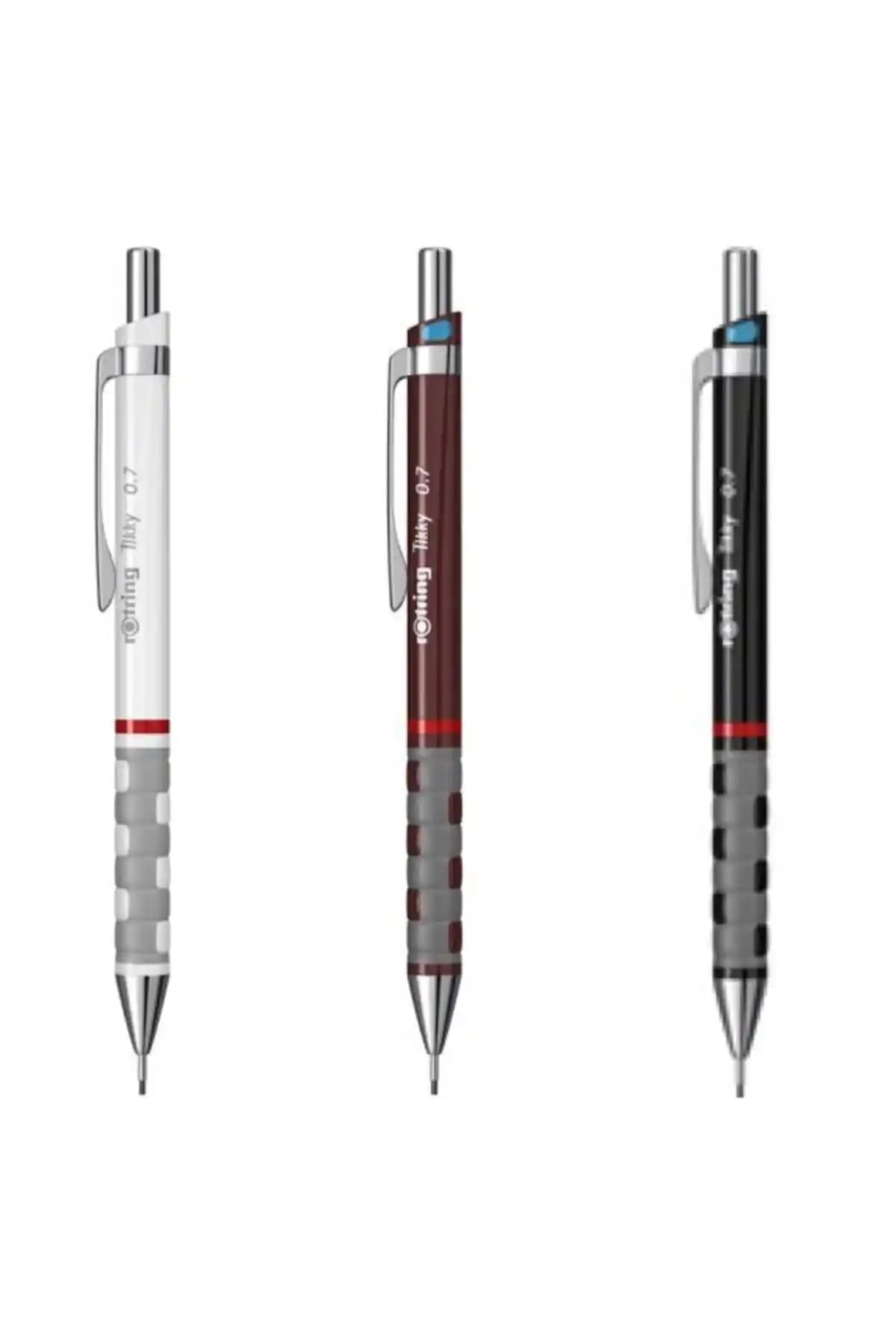 Rotring Tikky Versatil Kalem 0.7 mm Beyaz Bordo Siyah Çok Yönlü Yazım Aracı