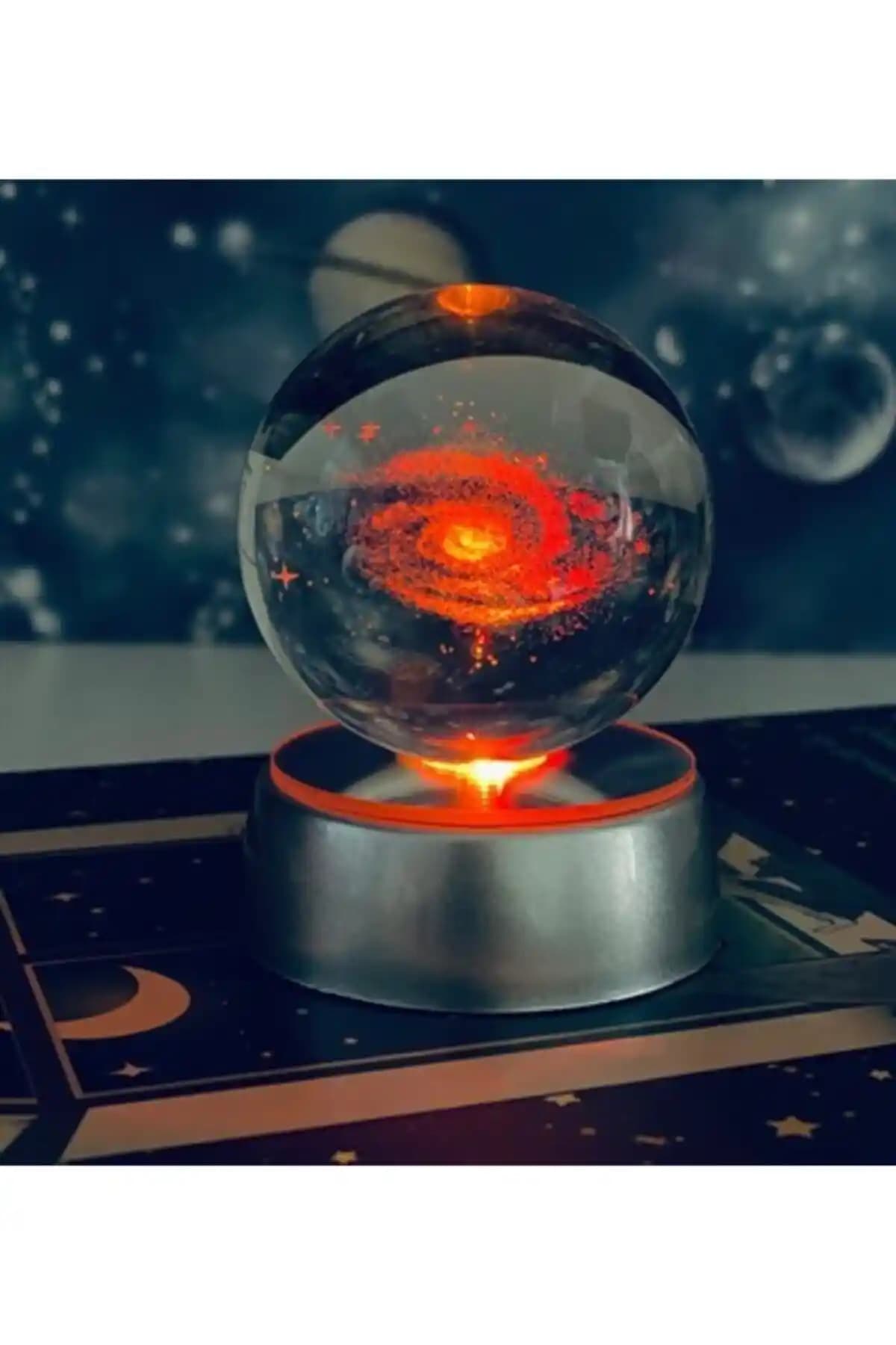 Samanyolu Galaxy Işıklı Cam Küre Dekoratif ve Fonksiyonel Tasarım