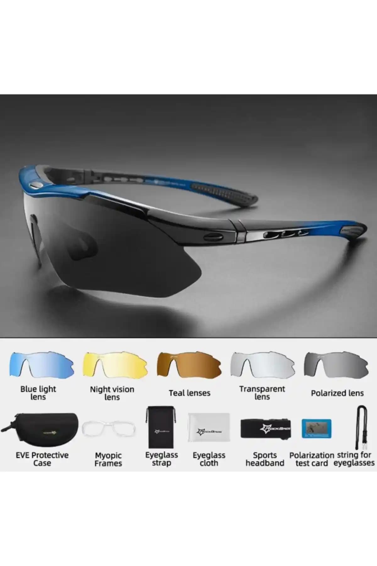 Schulzz Rockbros Polarize UV Korumalı Mavi 5 Lensli Bisiklet Gözlüğü İncelemesi