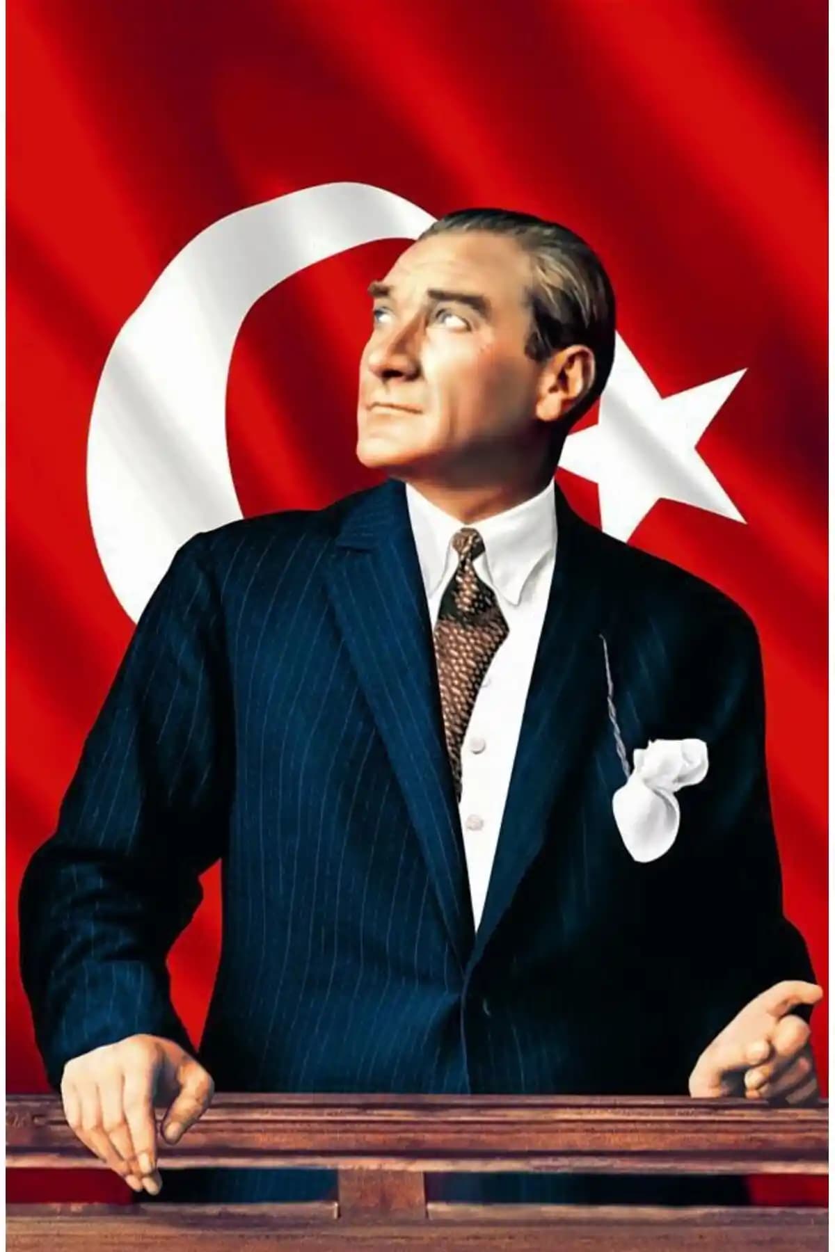 Türk Bayrağı ve Atatürk Posteri: Yüksek Kalite ve Ulusal Gururun Şık Buluşması