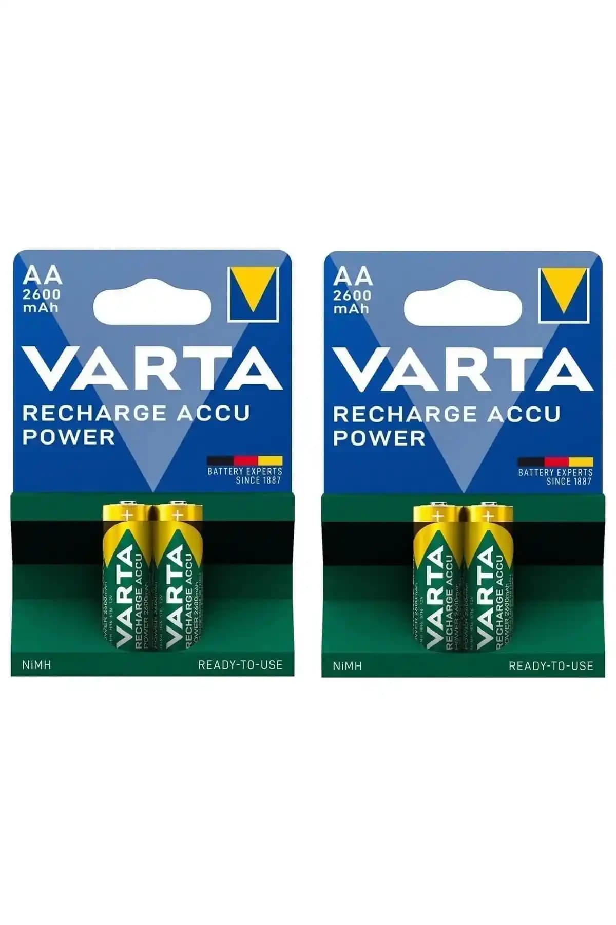 Varta 2600 mAh Şarjlı Kalem Pil Paketi 2'li yüksek kapasite ve güvenilirlik sağlayan ürün