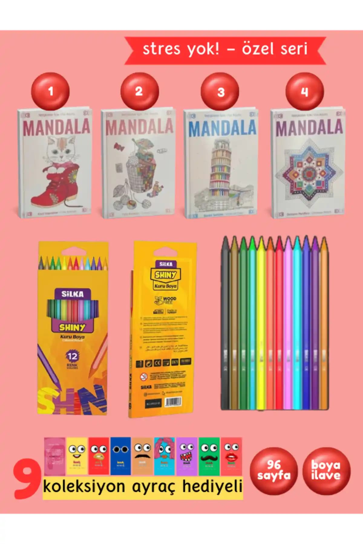 Yetişkinler İçin Mandala Boyama Kitabı: Stresle Başa Çıkma ve Zihinsel Rahatlama İçin Terapi Seti