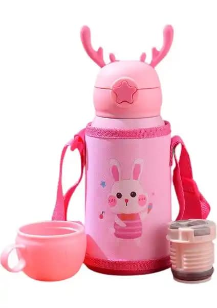 Yongtai 500 ml Taşınabilir Yalıtımlı Çocuk Suluk Pembe Renkli ve Kullanışlı Tasarım