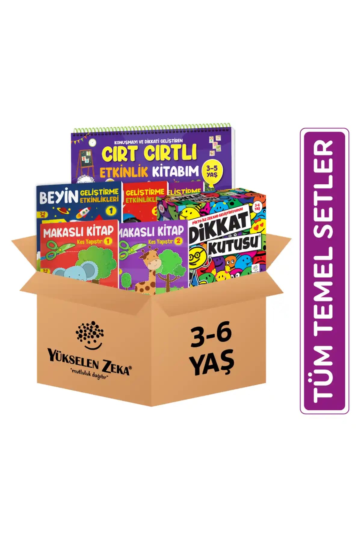 Yükselen Zeka 3-6 Yaş Temel Eğitim Setleri Kolisi Gelişim Destekleyici İçeriklerle