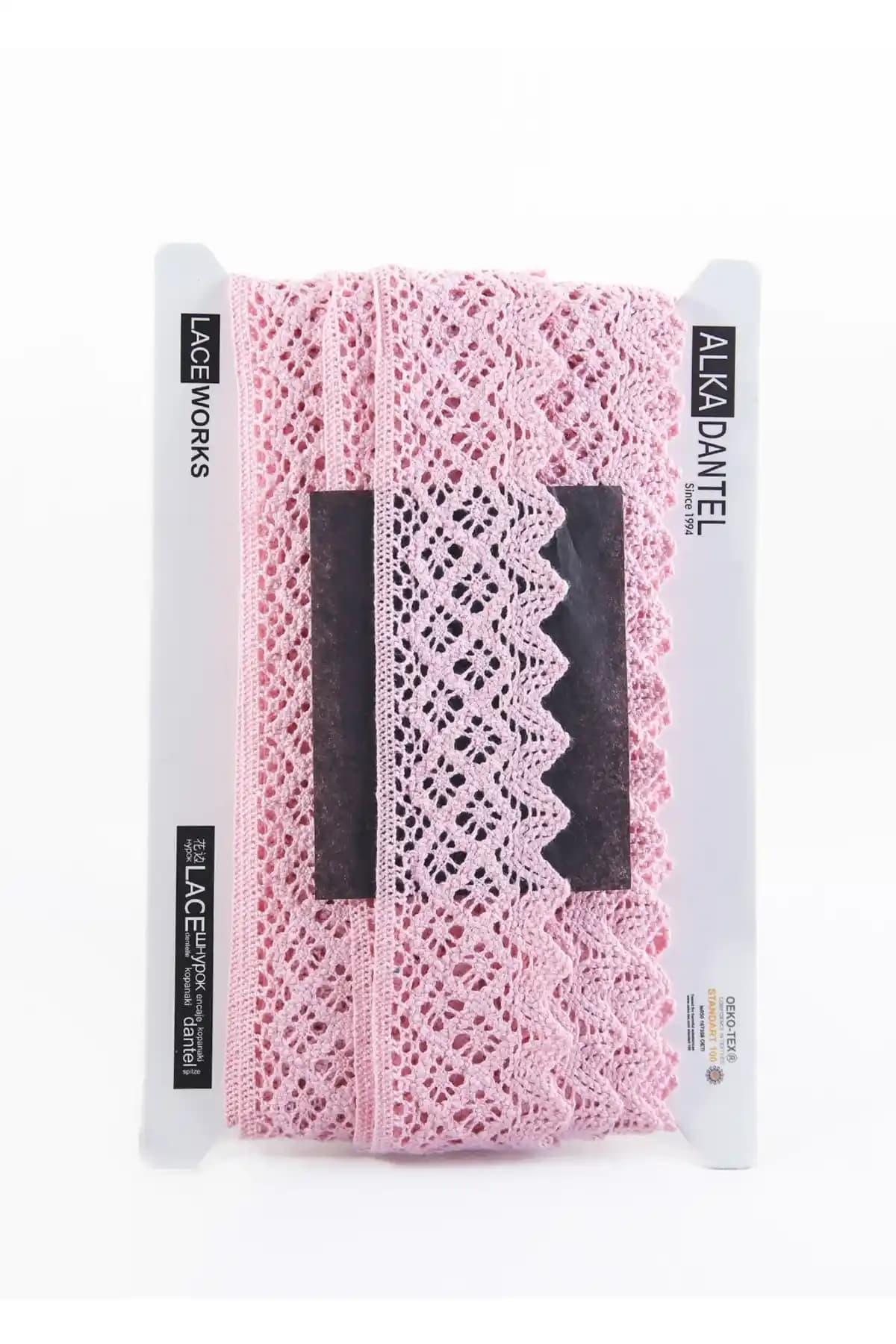 ALKA DANTEL Pamuk Kopanak 10 Metre Pembe Şık ve Dayanıklı Dantel Ürünü