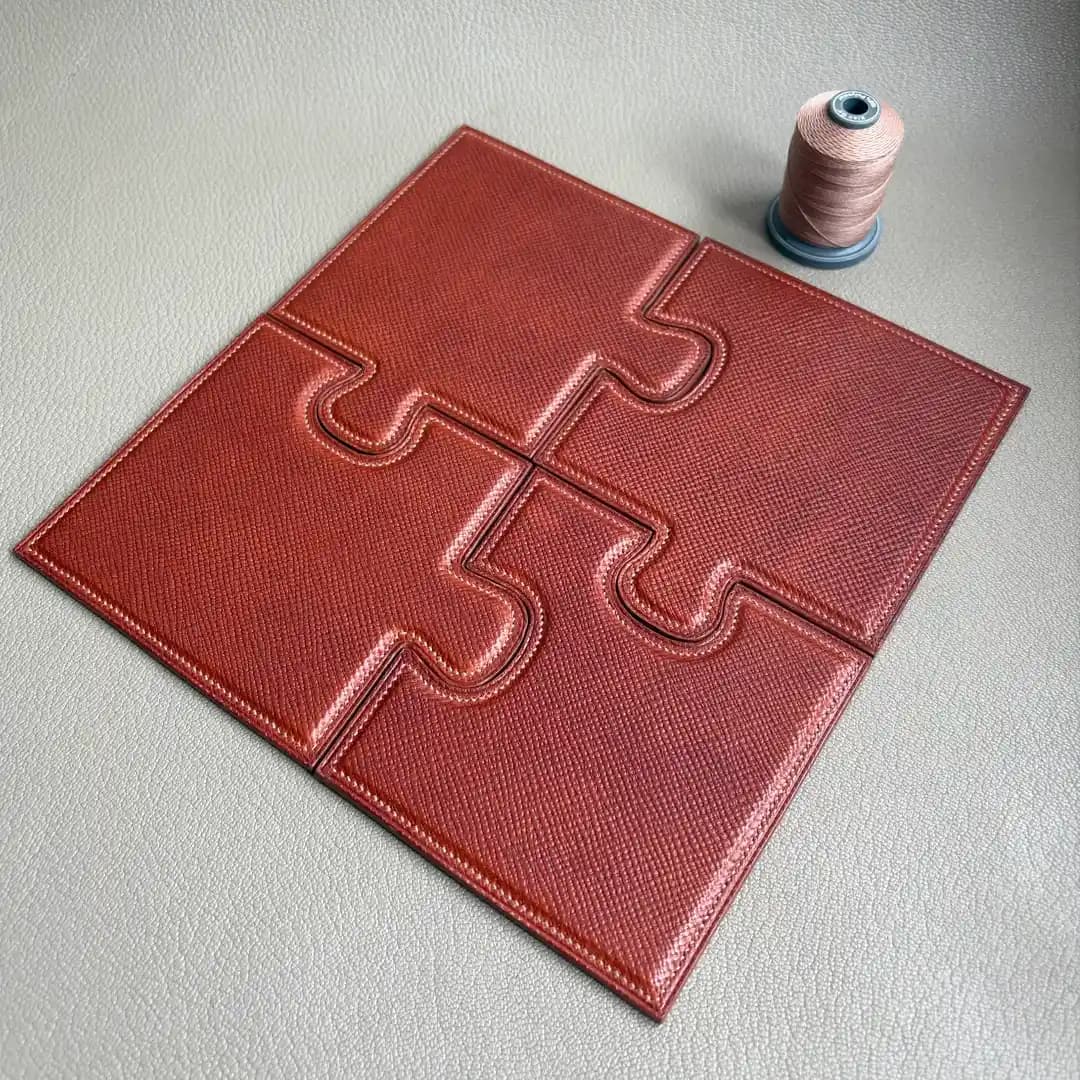 Buttero Hatch Deri ile 4 Parçalı Puzzle Bardak Altlığı Tasarımı ve Üretimi