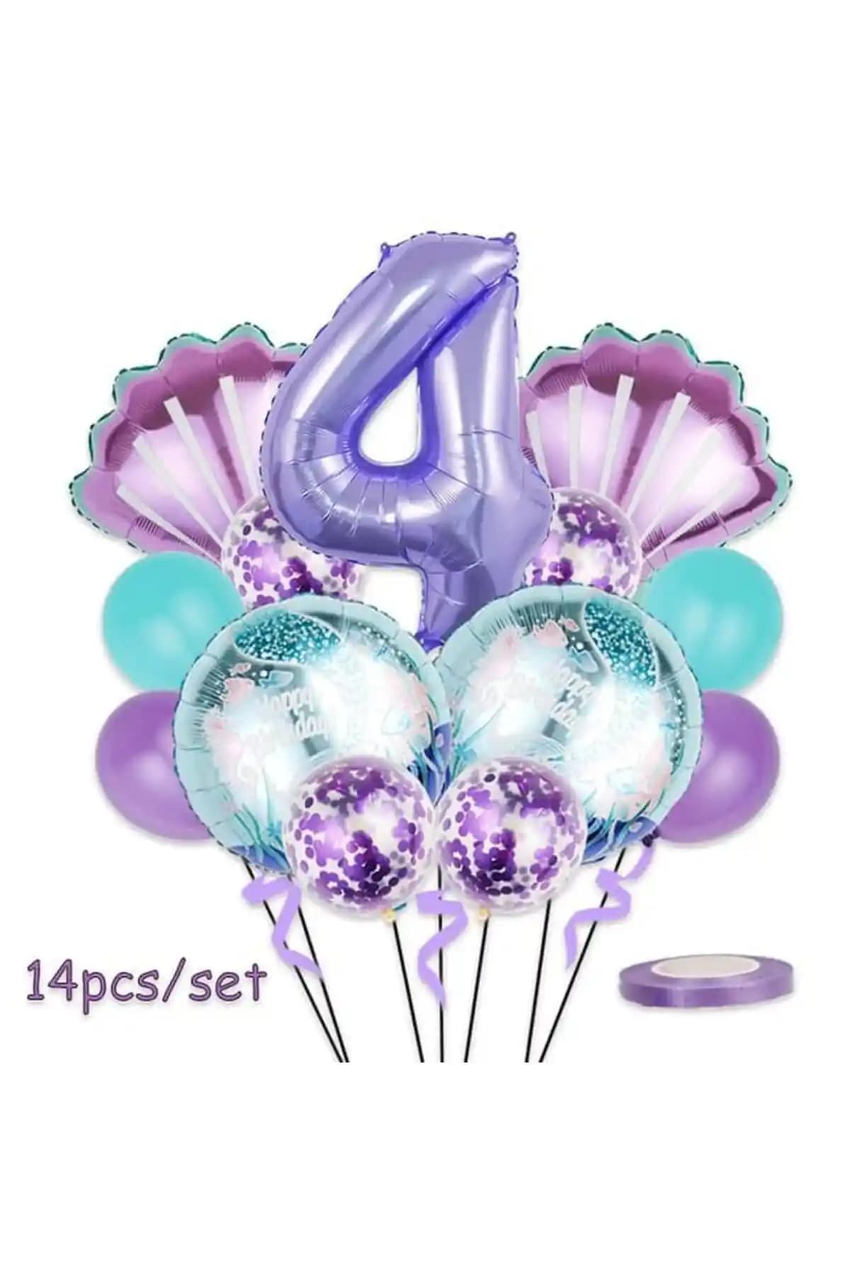 Deniz Kızı Temalı Yaş Balon Folyo Seti ile Renkli ve Eğlenceli Doğum Günü Dekorasyonu