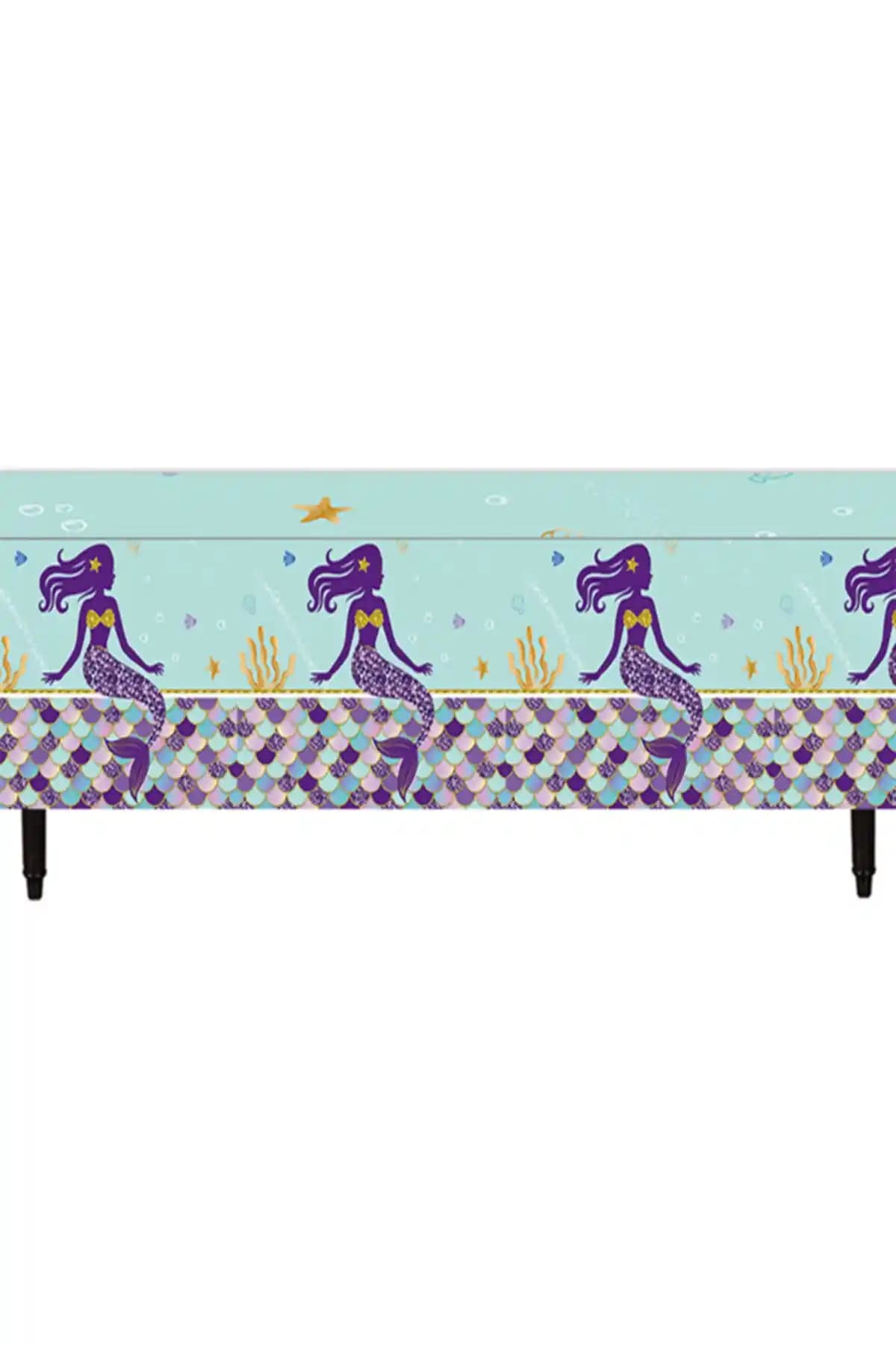 Denizkızı Temalı Pırıltılı Masa Örtüsü Çocuk Partileri İçin Renkli ve Şık Seçenek