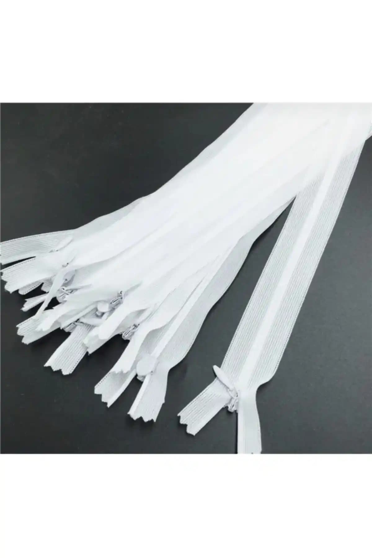 EB PLASTİK Gizli Diş Fermuar Beyaz 35 Cm - Estetik ve Dayanıklı Dikiş Aksesuarı