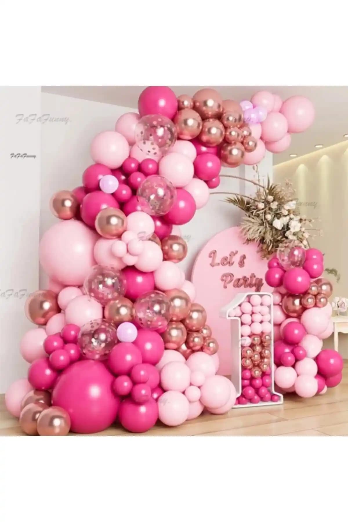 Eğlencemarketi Pembe Fuşya Balon Zinciri: Renkli ve Çekici Dekorasyon Seçeneği