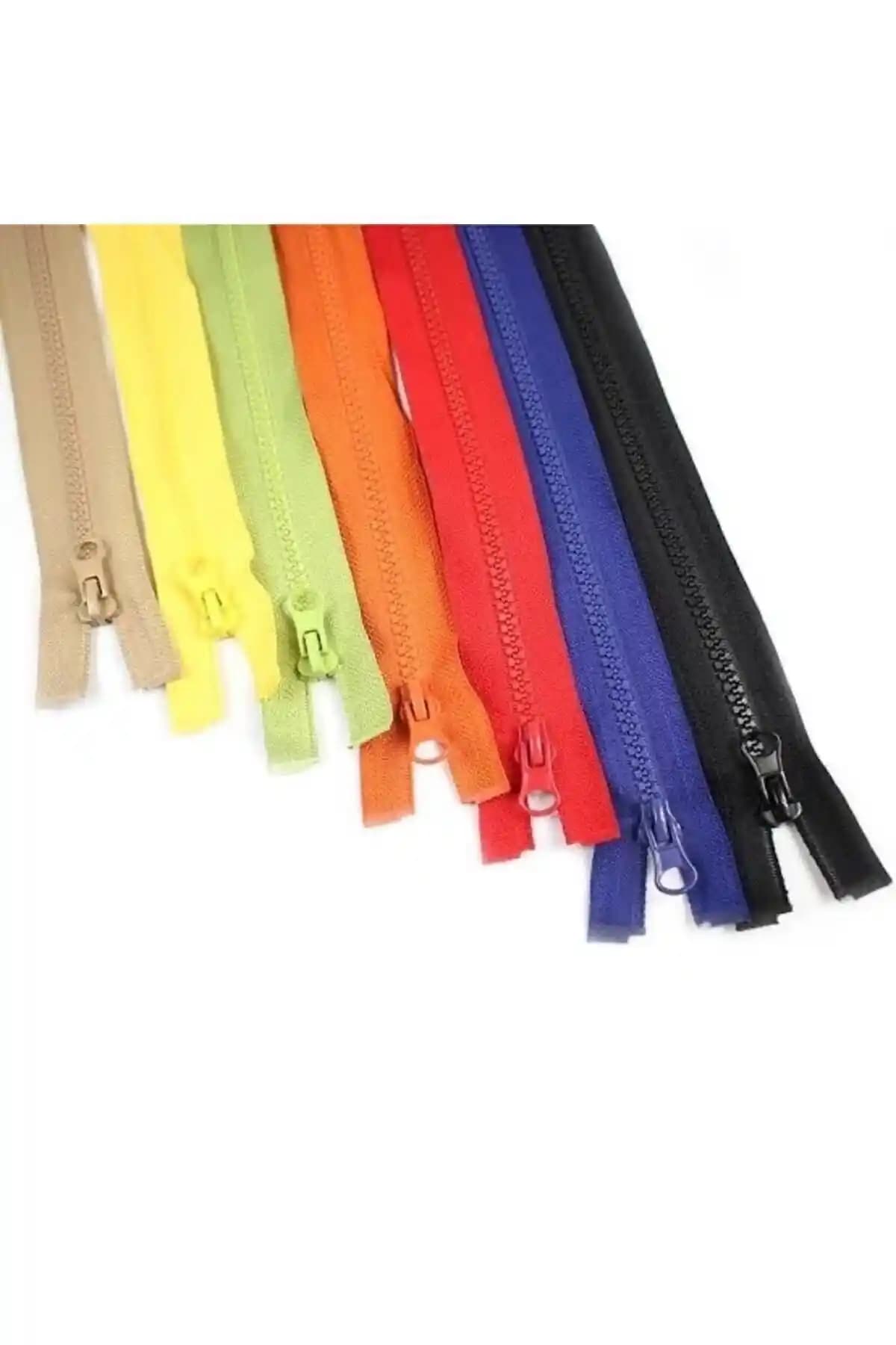 Karışık Renklerde 10 Adet Kemik Dişli Separe Fermuar Seti - Çok Yönlü Kullanım