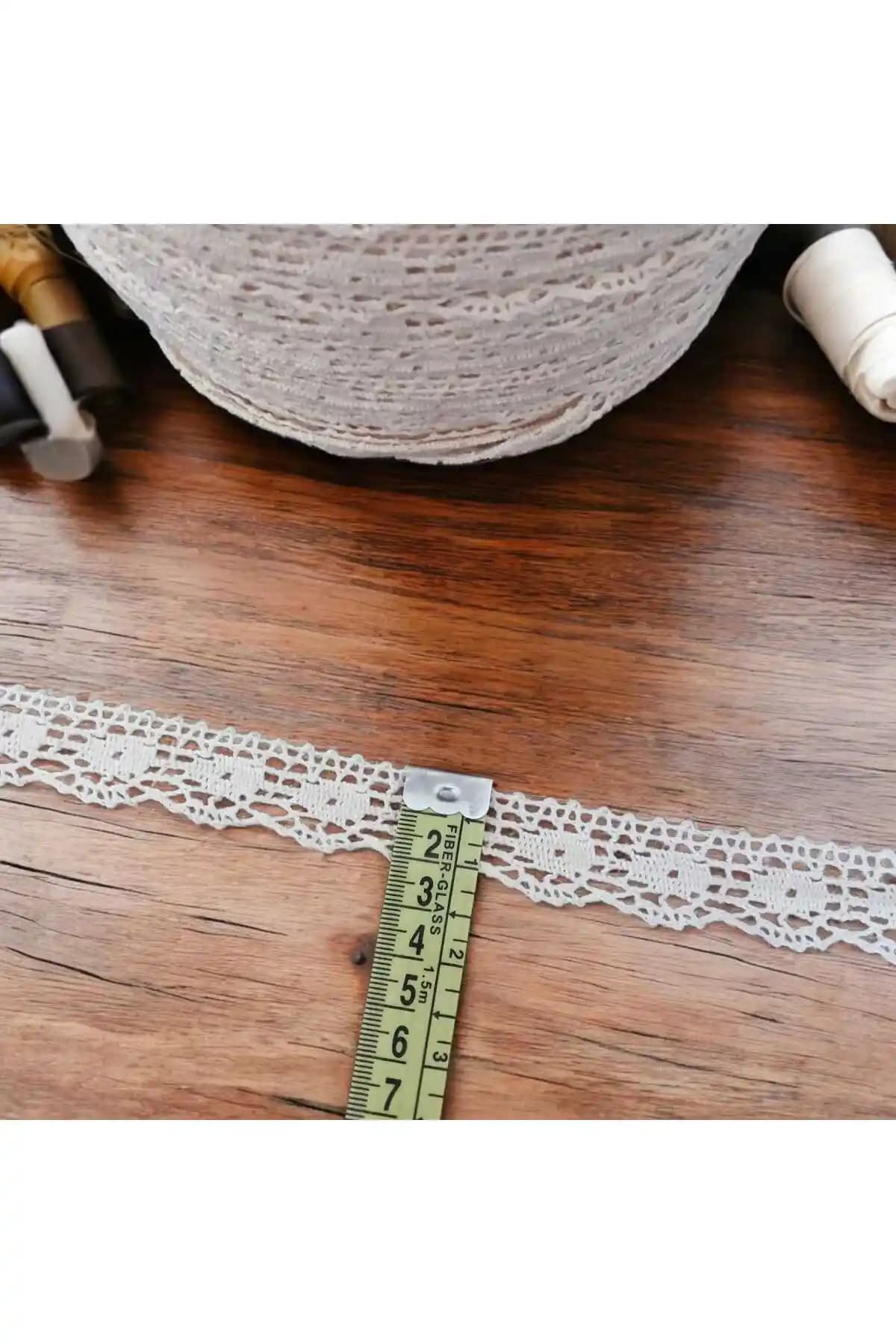 Kopanaki Dantel Kumaş 10 Metre 2cm Genişlik Doğal Pamuk Renkli Dekoratif Kullanım