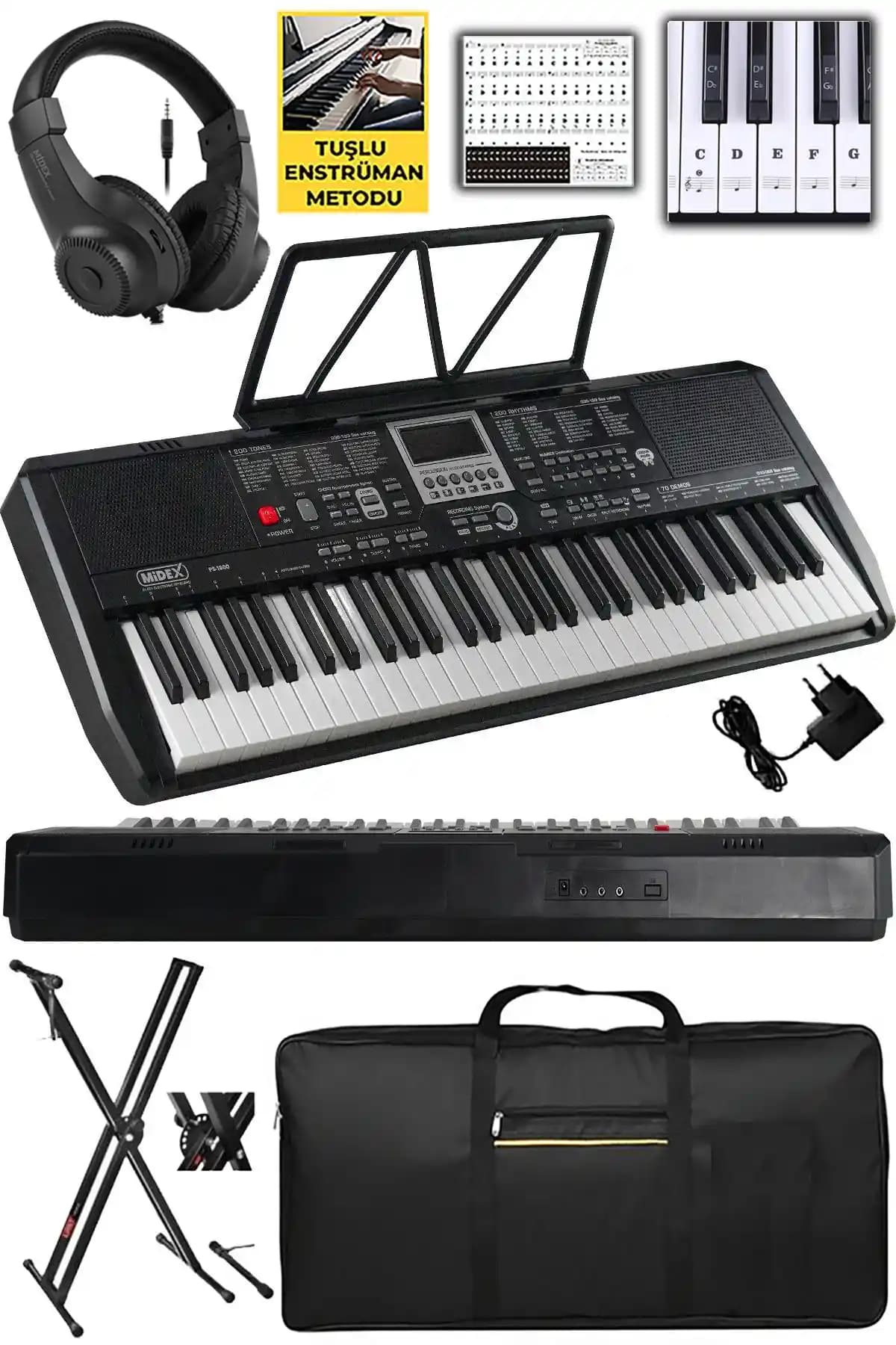 Midex PS-1800BK SET: Profesyonel Dijital Organ ile Müzik Öğrenimini Geliştirin