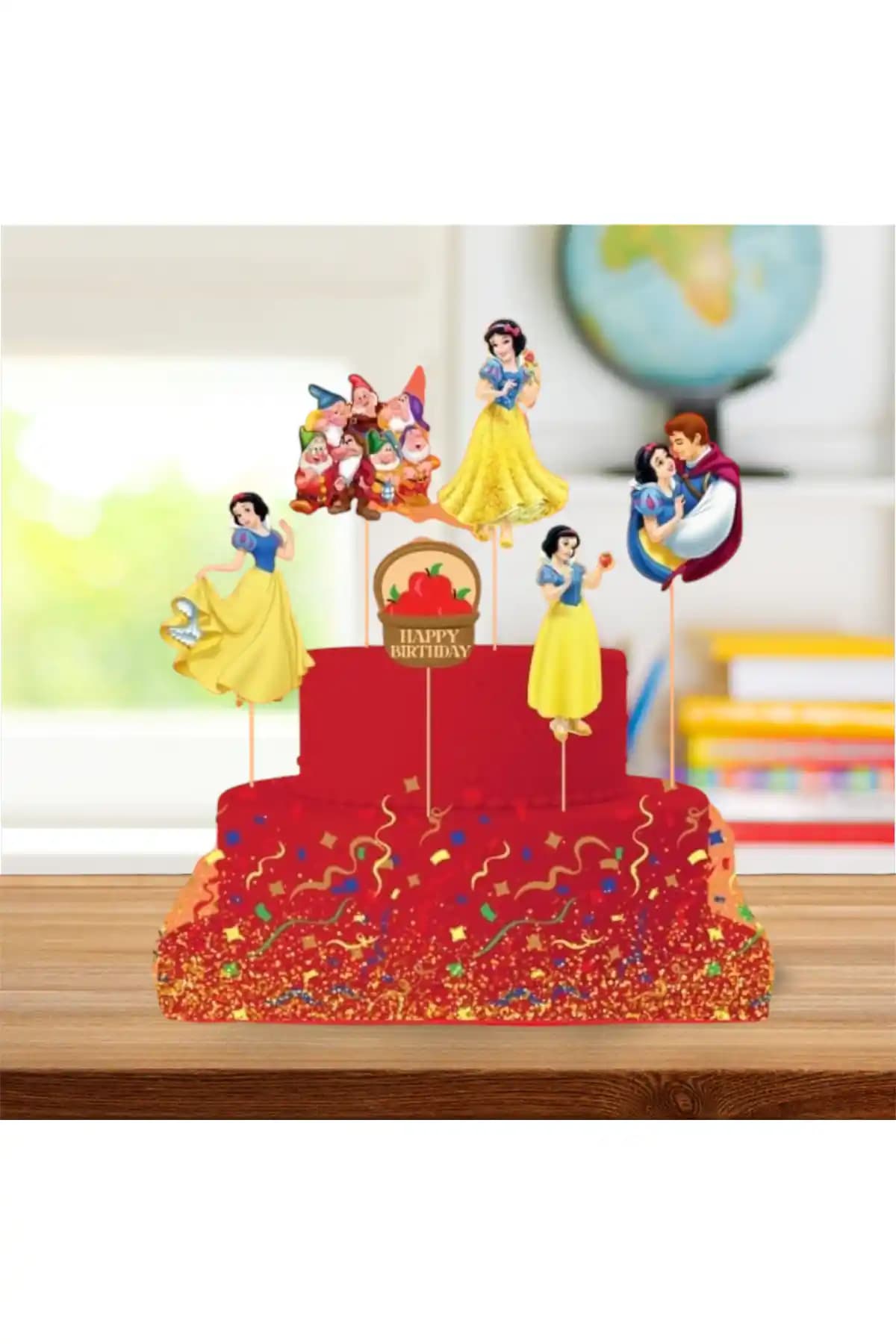 Pamuk Prenses Temalı Pasta Süsü Seti Çocuk Partileri İçin Güvenli ve Şık Dekorasyon