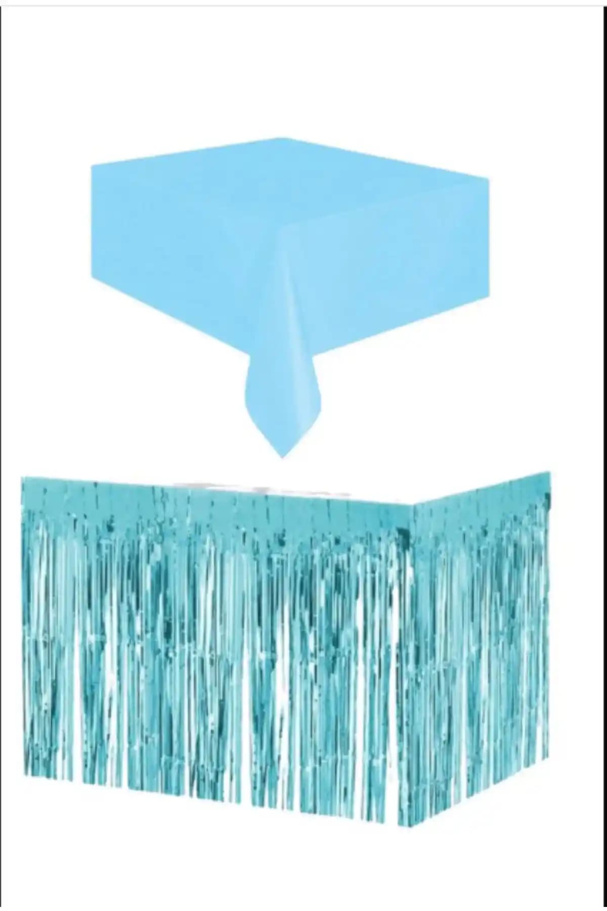 PartAntalya Mavi Masa Örtüsü ve Eteği Seti: Şık ve Pratik Organizasyon Dekorasyonu