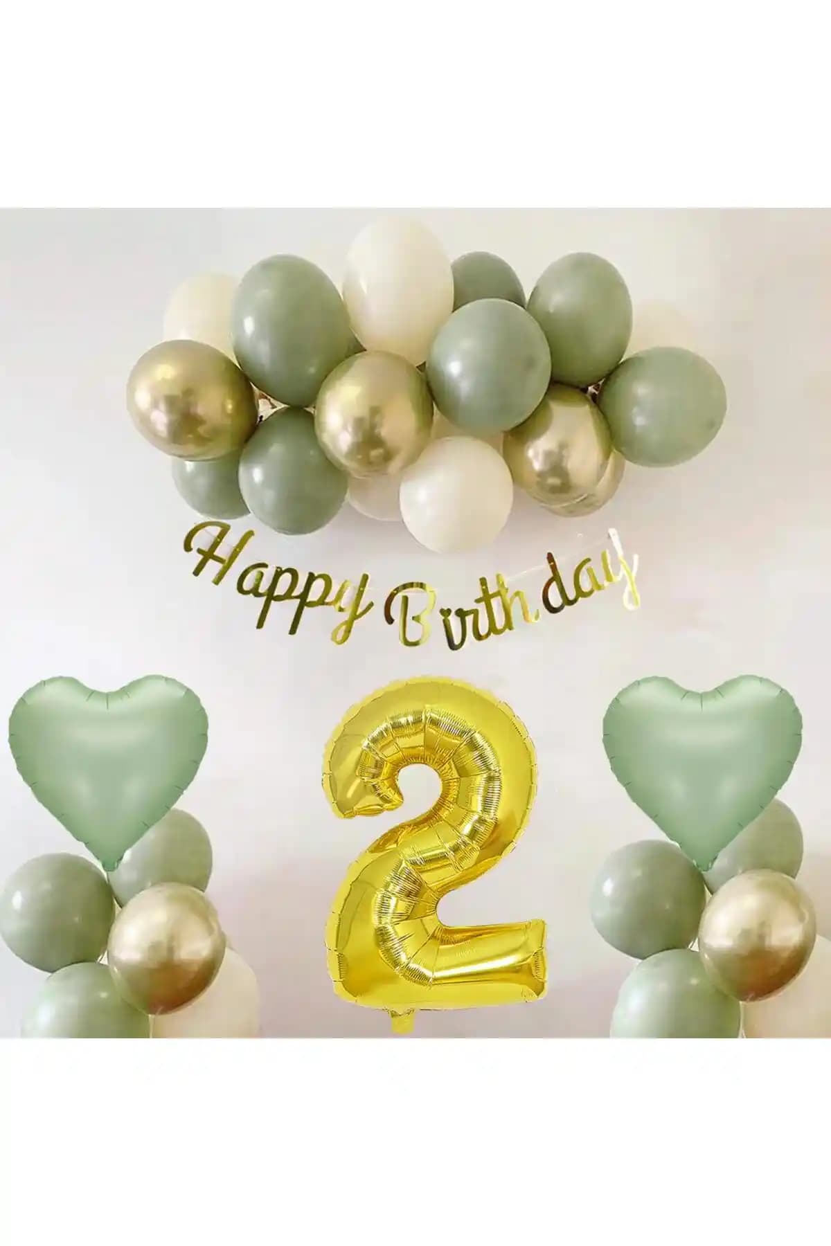 Patla<dı> Gitti Adaçayı Konsept 2 Yaş Doğum Günü Seti Renkli ve Şık Dekorasyon Seçeneği