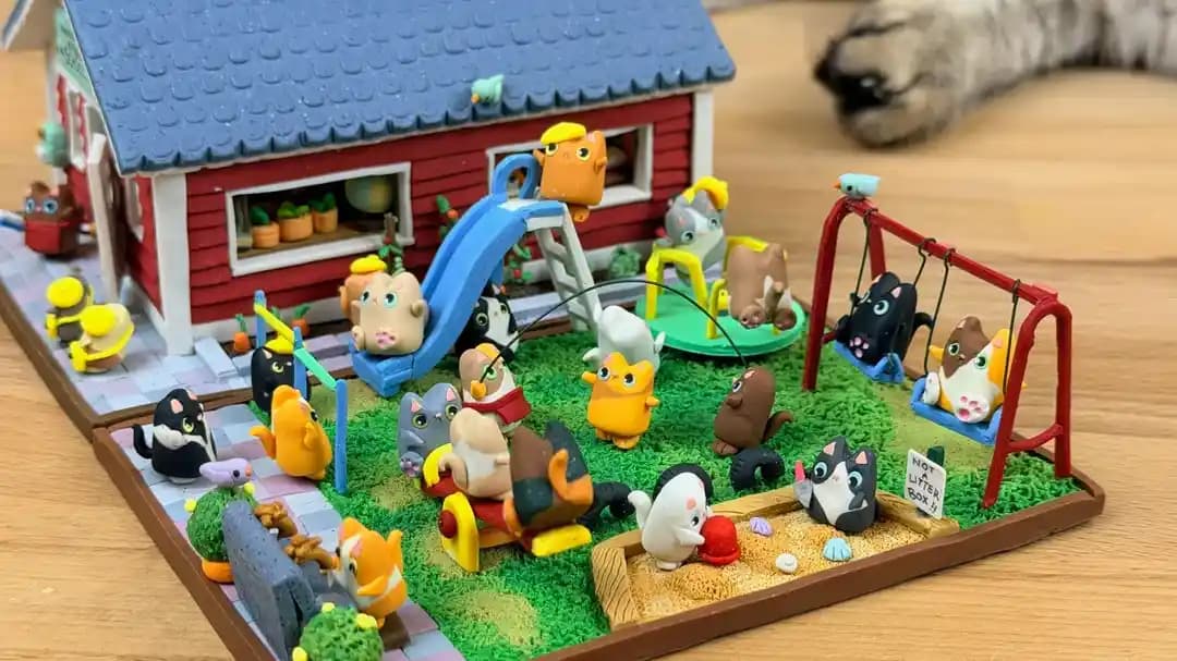 Polimer Kilden Minyatür Kedi Oyun Alanı Tasarımı ve Üretim Teknikleri