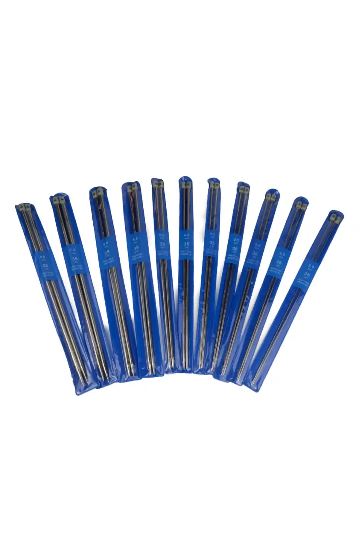 Prestij Boncuk Ekonomik Titanyum Düz Örgü Şiş Seti: Dayanıklı ve Kullanışlı 11 Ölçü Seçeneği