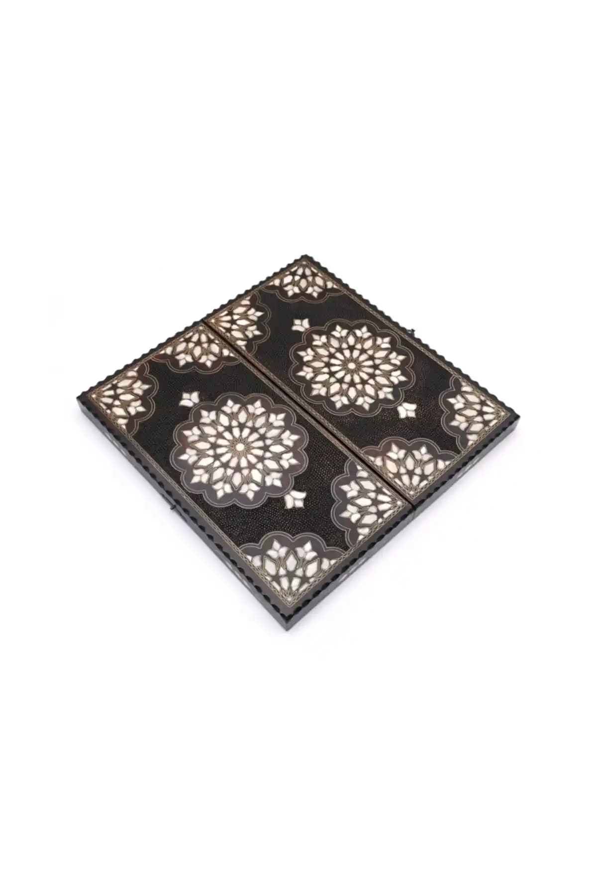 Pusula Oyun Sedef İşlemeli Ahşap Tavla Takımı: Geleneksel ve Sanatsal Tasarım