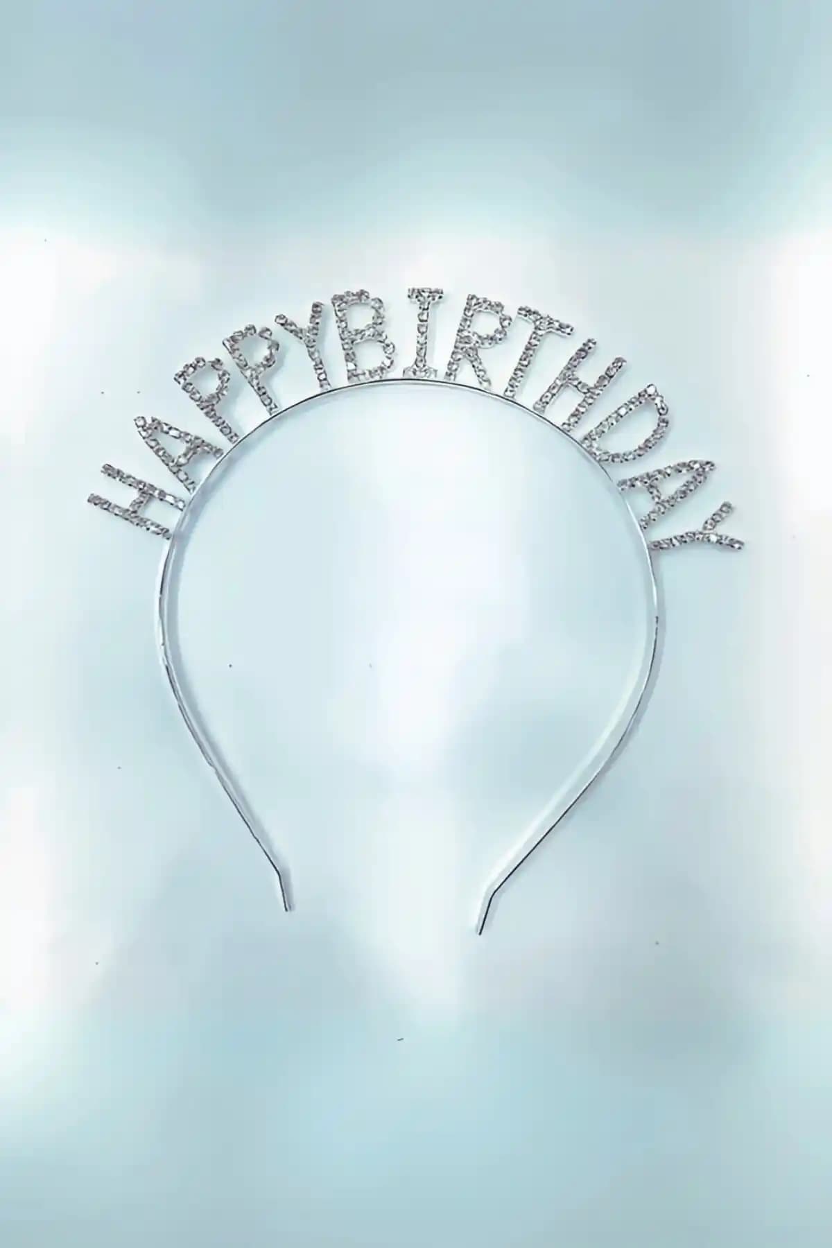ReilaParty Kristal Taşlı Gümüş Renk Doğum Günü Tacı Şıklık ve Zarafetin Buluşması