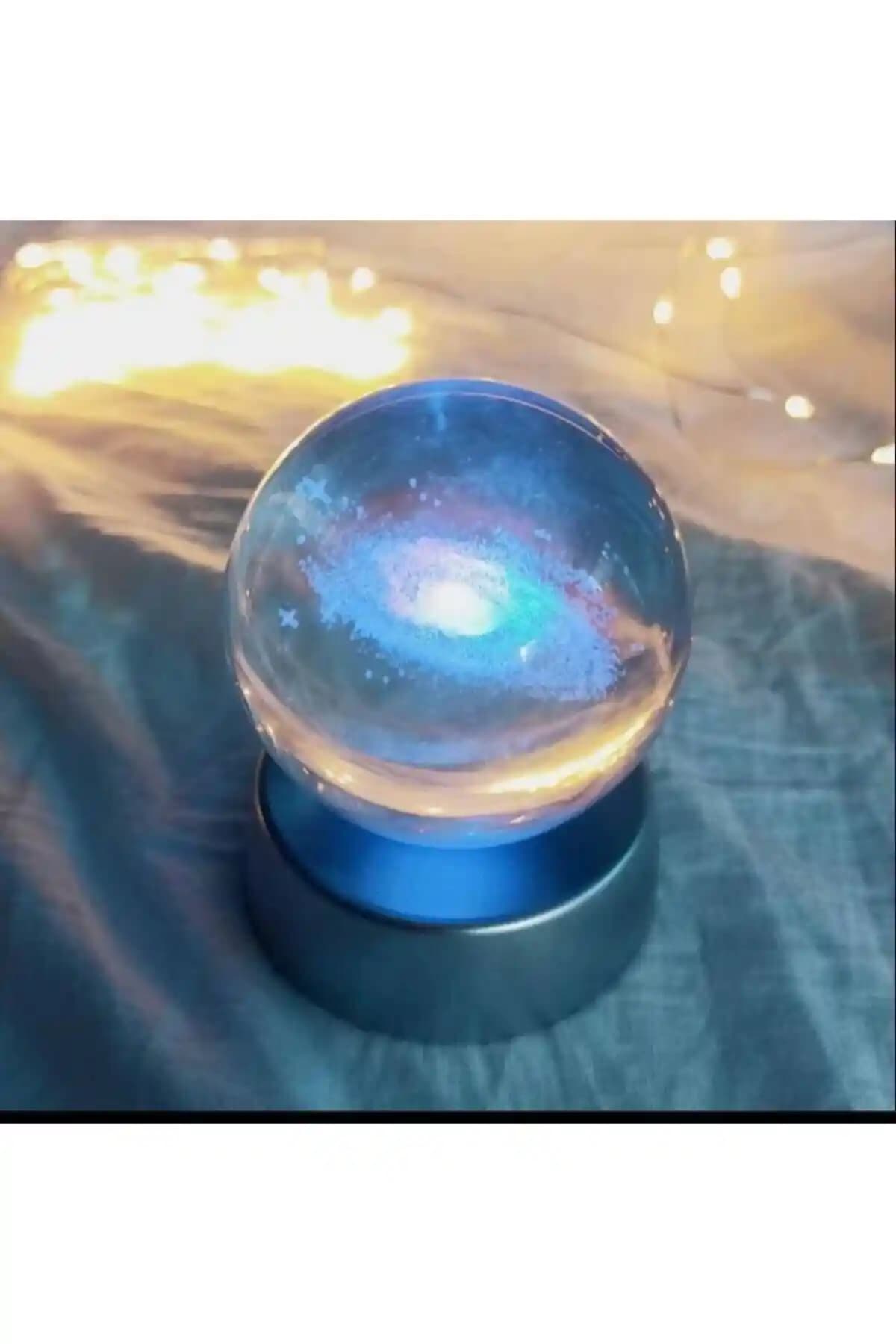 Samanyolu Galaksi Nebula Kristal Küre 6 cm ile Uzay Temalı Dekorasyon Parçası