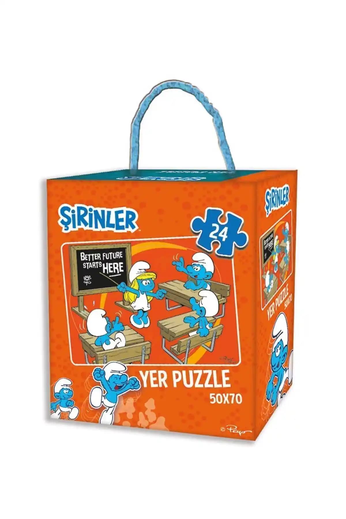 Şirinler Temalı Dev Puzzle 24 Parça Çocuklar İçin Eğlence ve Gelişim Kaynağı