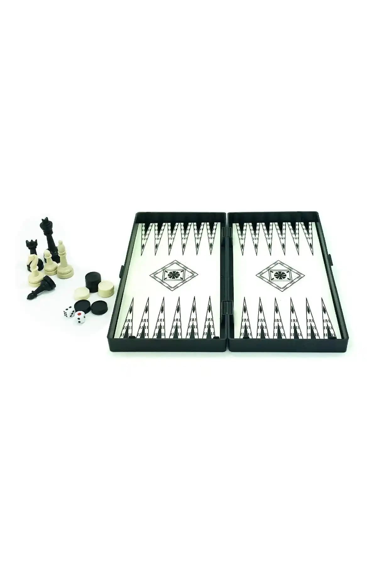 Star Cemşen Çok Fonksiyonlu Manyetik Satranç Tavla Dama Oyun Seti 23x23 cm