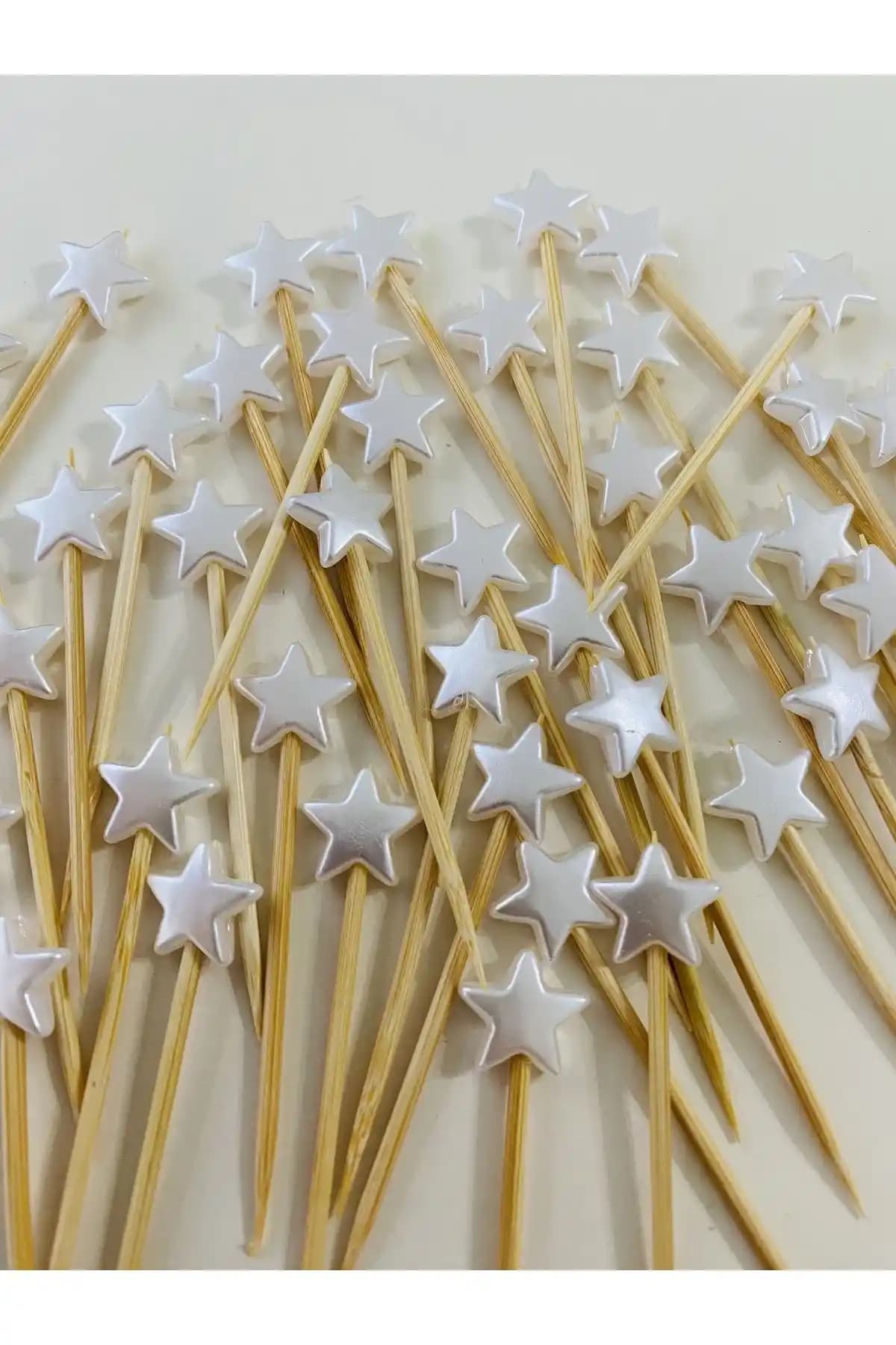 Yağmur Gökçe NO:20 Yıl<dı>z Boncuklu Dekoratif Kürdanlar Modern Etkinlik Süsleri