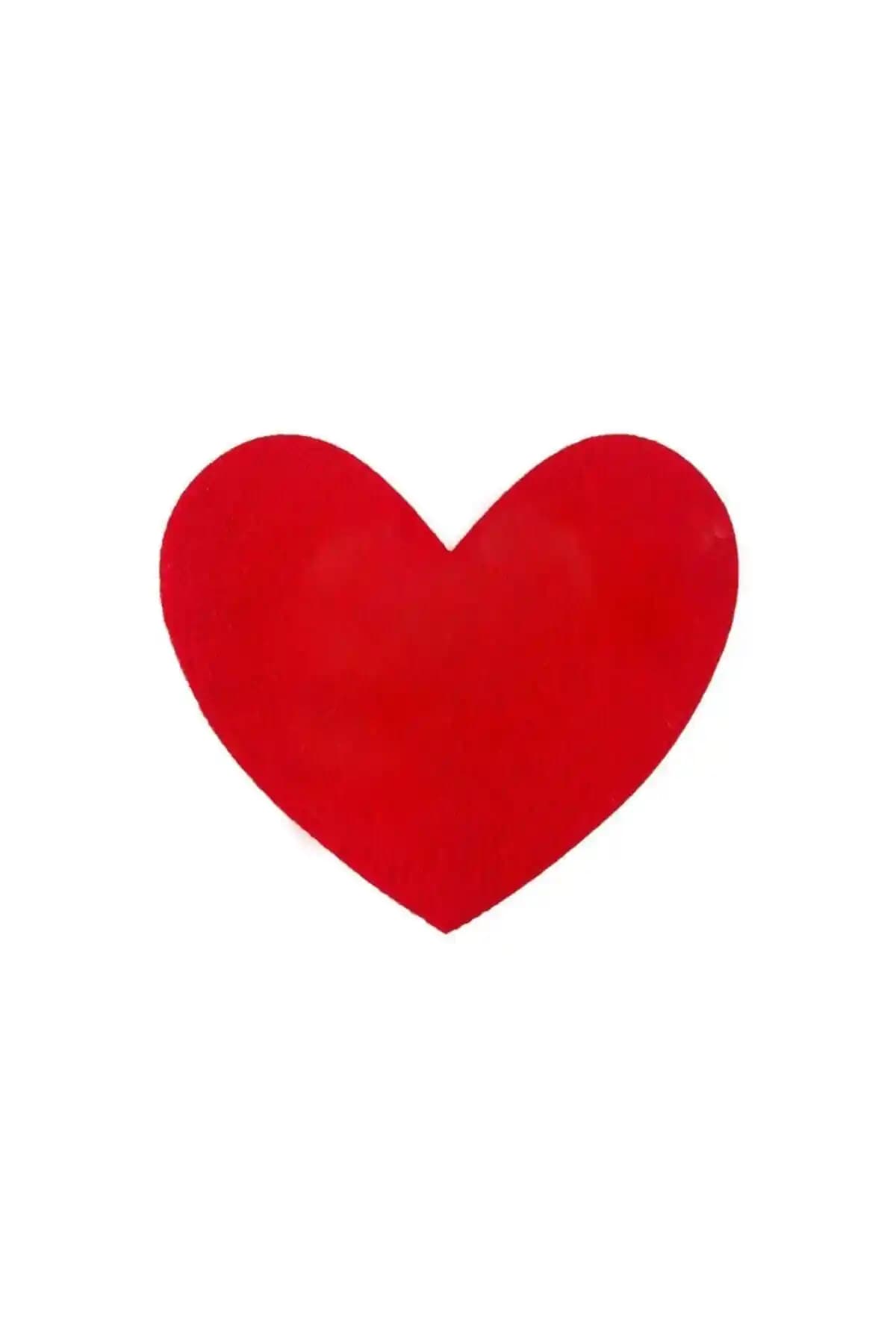 Yaratıcı Projeler İçin Kırmızı Kalp Keçe Ürünü: Çok Yönlü ve Kaliteli Dekoratif Malzeme