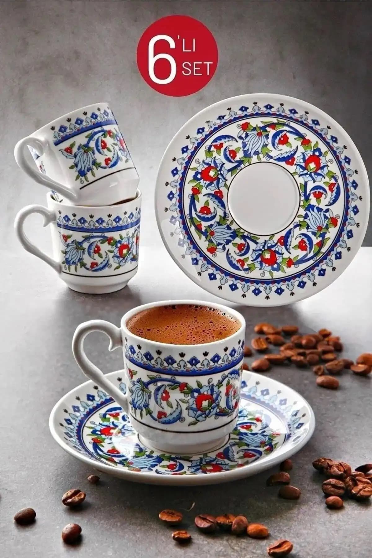 Çini Desenli Fincan Takımlarıyla Dekorasyona Geleneksel Zarafet Katın