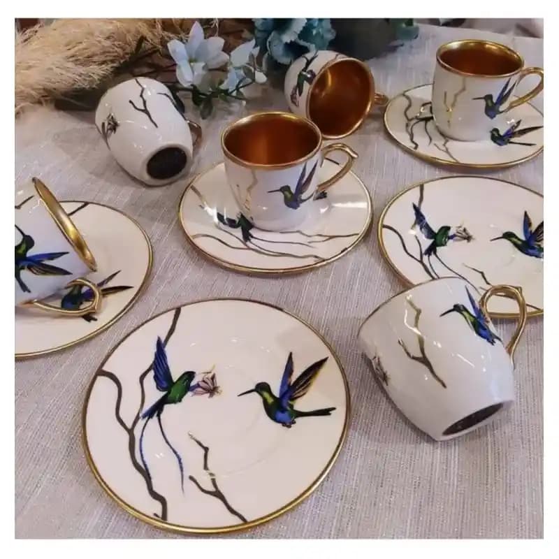 Kuşlu fincan takımları ile dekorasyonunuza doğal ve şık bir dokunuş katın