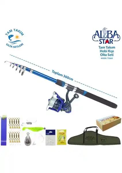AlbaStar Tam Takım Hobi Kıyı Olta Seti ile Balık Tutma Deneyiminizi Geliştirin