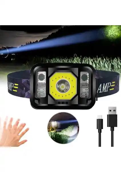 Black Watton WT-024 Pratik Sensörlü Sinyalli Kafa Lambası Çok Yönlü ve Dayanıklı Aydınlatma Çözümü