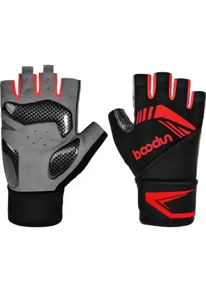 Boodun Profesyonel Fitness Ağırlık Eldiveni Kırmızı XL Güvenli ve Konforlu Egzersiz İçin