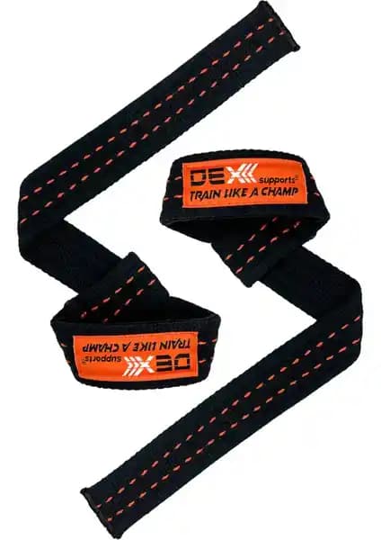 Dex Supports Pro Lifting Straps Padded Turuncu Spor ve Fitness Egzersiz Kayışları
