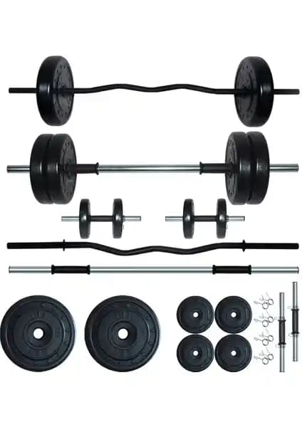 Fitset 28 kg Z Barlı Halter ve Dambıl Seti ile Güç ve Performans Artırıcı Antrenmanlar
