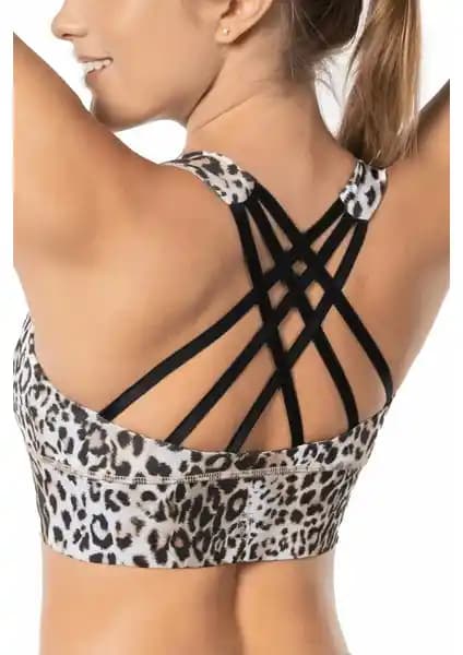 Lioness Activewear Leopar Desenli Yüksek Destekli Spor Sütyeni Günlük ve Spor Kullanımı