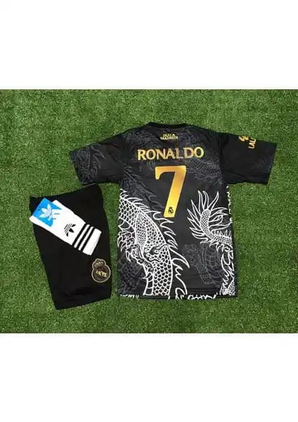 Real Madrid 2023/24 Cristiano Ronaldo Ejderha Desenli Spor Forması Seti İle Şıklık ve Performans