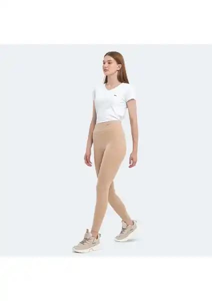 Slazenger KIMBALL KTN Kadın Yüksek Bel Tayt Bej: Modern ve Şık Günlük Giyim Parçası