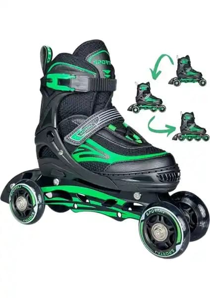 Sportaj Siyah Inline Paten: Çok Yönlü ve LED Işıklı Tasarımıyla Çocuklar İçin Uygun