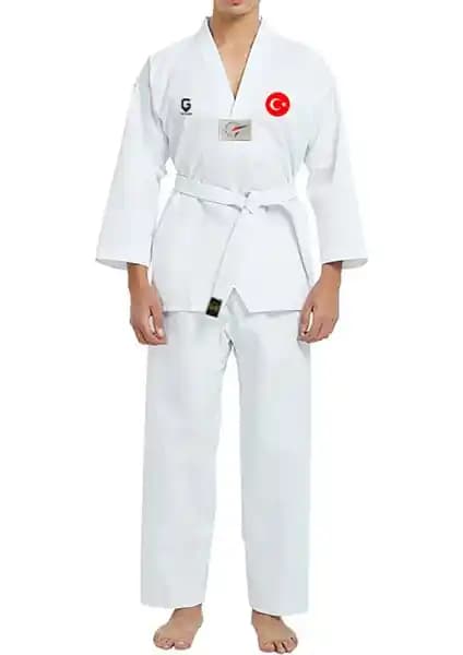 Top Glory Fitilli Beyaz Yaka Baskılı Taekwondo Elbisesi Dobok Detaylı İnceleme ve Özellikleri