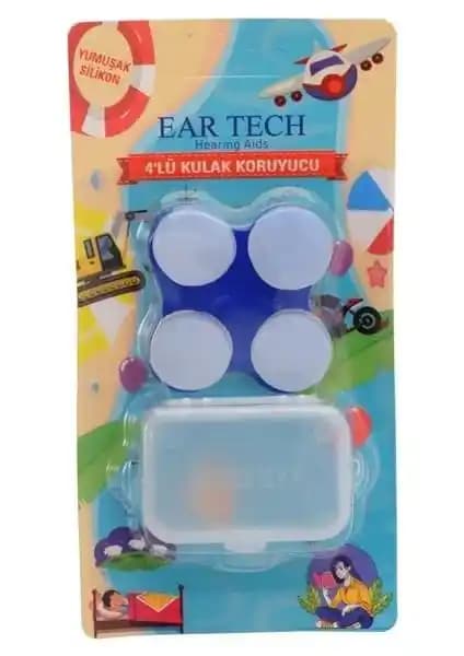 Ear Tech Silikon 4 Lü Kulak Tıkacı Günlük Kullanım ve Gürültü Koruması için